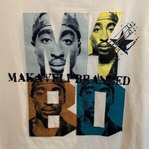 Vintage 2pac TUPAC Shakur Makaveli Branded MKBD Thug Life Rap Tee Size XXL